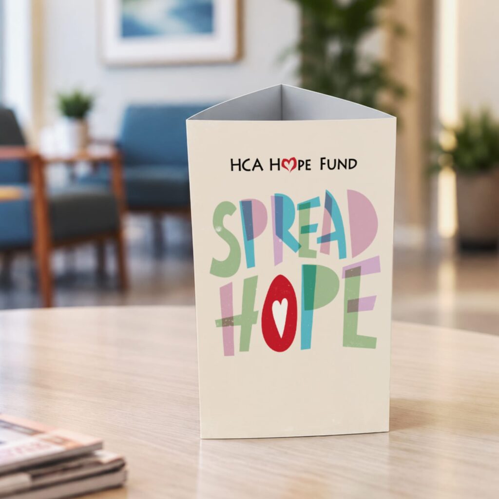 Spread Hope table tent