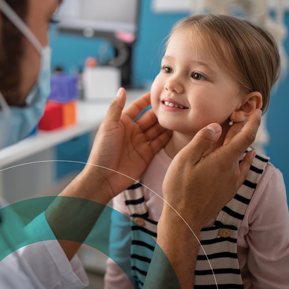 Doctor examining girl